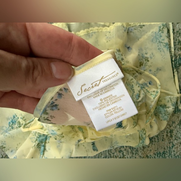 Vintage Secret Treasures butterfly garden ribbon trim slip robe set, size large - Picture 12 of 14